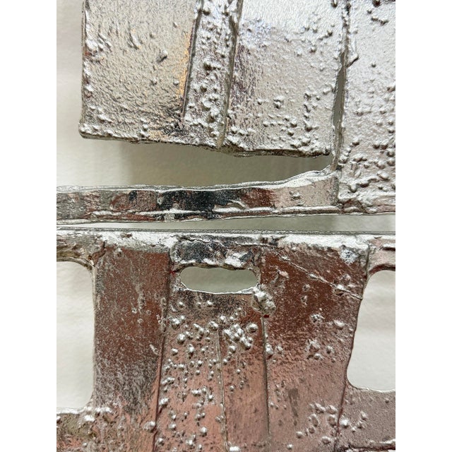 Metal Abstract Vintage Brutalist Cast Metal Wall Sculptures, Pair For Sale - Image 7 of 10