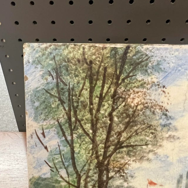 1950s French 1950's Hand Painted Tile For Sale - Image 5 of 9