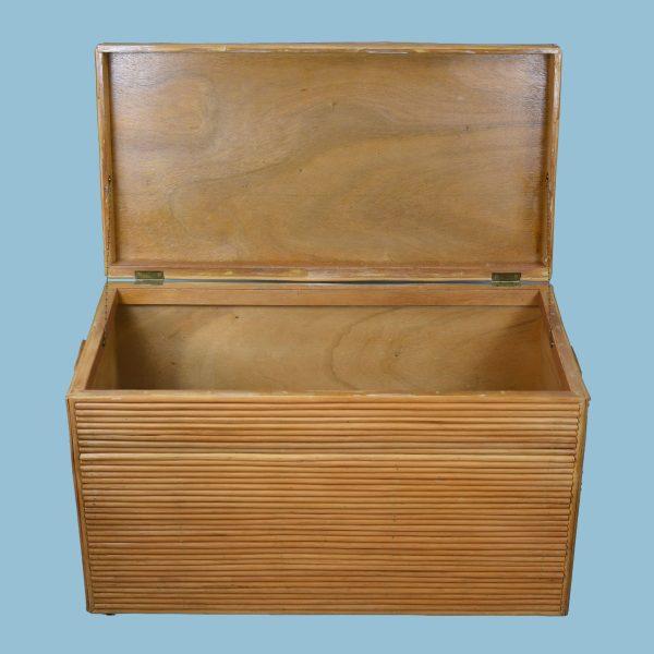 1960s 1960s Split Rattan Storage Trunk For Sale - Image 5 of 5