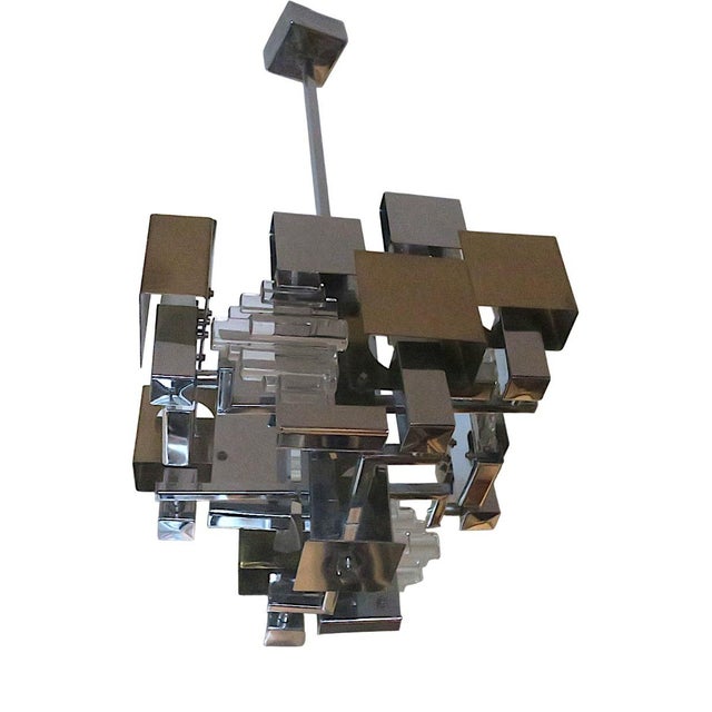 Chandelier in Glass from Gaetano Sciolari, 1960s For Sale - Image 9 of 9