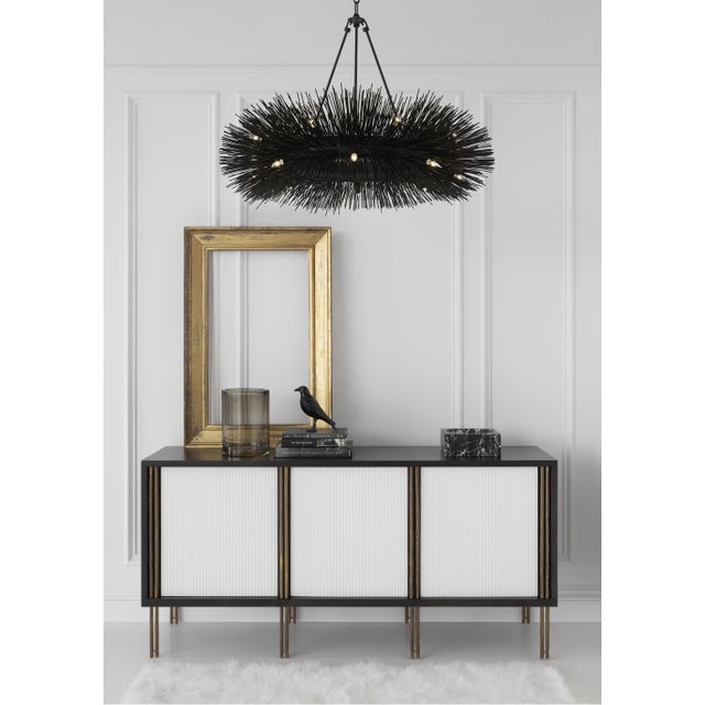 Modern Kelly Wearstler for Visual Comfort Signature Strada Ring Chandelier in Aged Iron For Sale - Image 3 of 4