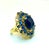 Bochic "Orient" Blue Sapphire & Diamond Vintage Cluster Ring Set 18K & Silver Blue Sapphire - 12 Carat Diamonds - 1 Carats...