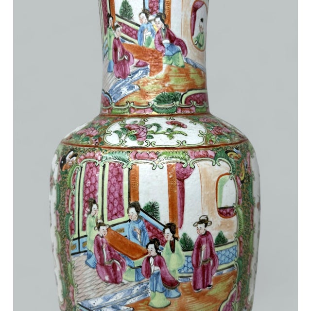 Ceramic Antique Famille Rose Medalion Canton Cantonese Chinese Porcelain Ormolu Vase Urn For Sale - Image 7 of 11