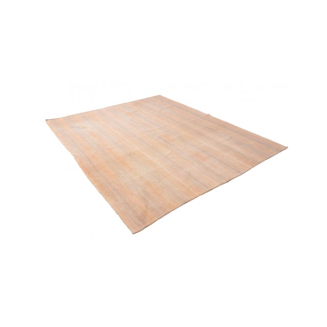 Mid-Century Modern Decorative Vintage Cotton Kilim Rug - 6`9″ X 8`4″ For Sale - Image 3 of 6