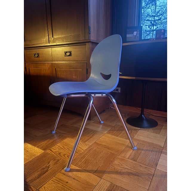 Mid-Century Modern 1 Vintage Herman Miller Style Chair by Virco … in Desirable … Blue …Designed by Richard Holbrook For Sale - Image 3 of 12