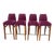 Vintage Custom Berry Upholstered Bar Stools - Set of 4 For Sale