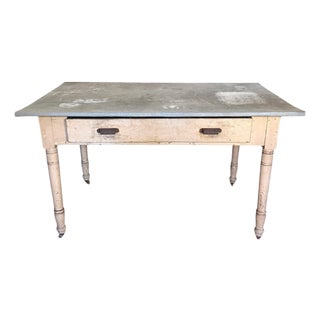 Late 19th Century Zinc-Top Garden Table For Sale
