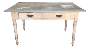 Late 19th Century Zinc-Top Garden Table