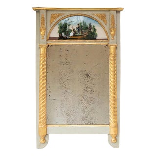 Antique French Trumeau Mirror, 1830 For Sale