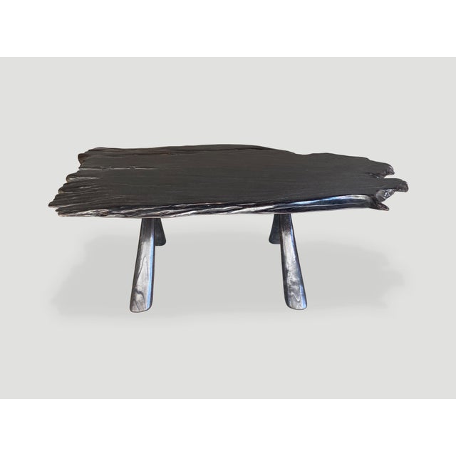 Andrianna Shamaris Live Edge Ebonized Coffee Table For Sale - Image 9 of 18