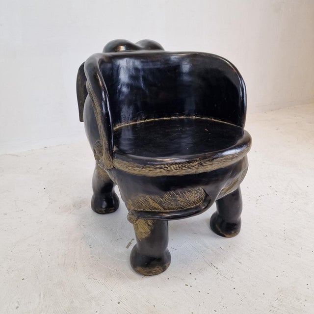 Asian Wooden Elephant Chair, 1900s For Sale - Image 9 of 18