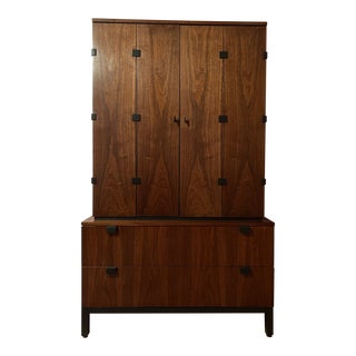 Milo Baughman Walnut Armoire for Directional Furniture For Sale