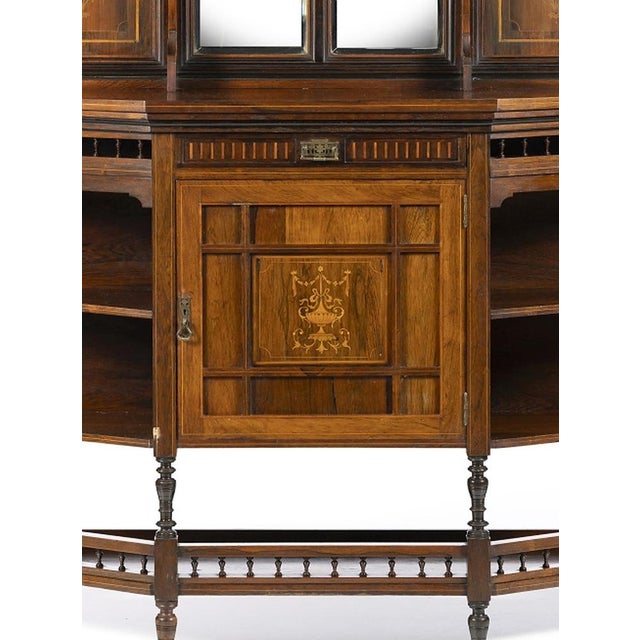 19th-century Portuguese piece of furniture with Noble Wood top and rear. Made of Noble Wood with Noble Wood inlays....