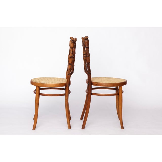 Vintage Austrian Bentwood Chairs from Jacob & Josef Kohn, 1950s, Set of 4, in Good conditions. Designed 1950 to 1959 This...