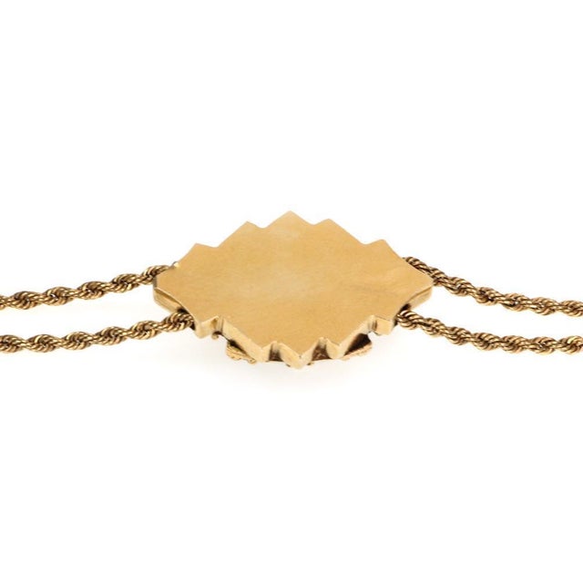 Late 20th Century Victorian 8.00ct Citrine 14k Gold Pendant Double Chain Necklace For Sale - Image 5 of 6