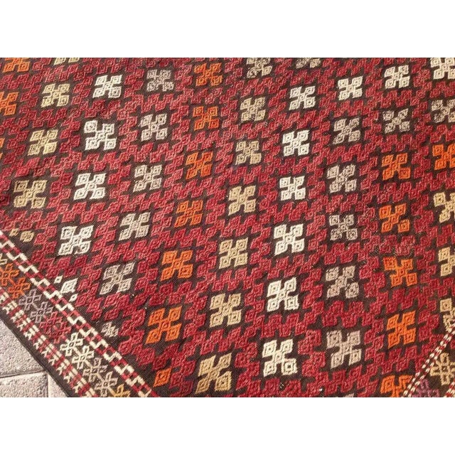 1960s Vintage Turkish Kilim Rug - 4'7" X 6'3", X For Sale - Image 5 of 7