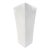 Vintage Pottery Barn Large Glossy White Geometric Ceramic Vase – Modern Minimalist Sculptural Vessel For Sale