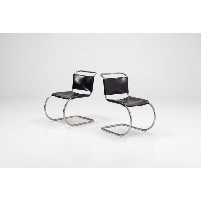 Pair of Ludwig Mies Van Der Rohe for Knoll Mr10 Chairs 1970 C. For Sale - Image 4 of 14