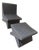 Postmodern Sculptural Slatted Lounge Chair and Matching Ottoman in Charcoal Gray, Circa 1990s For Sale