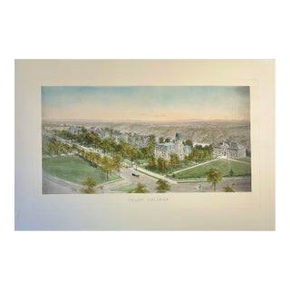 Colby College Engraving, After Richard Rummell, c.1913 — Hand-Colored Re-Strike on Wove Paper, Large Format For Sale