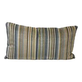 Custom Feather/Down Striped Lumbar Pillow For Sale