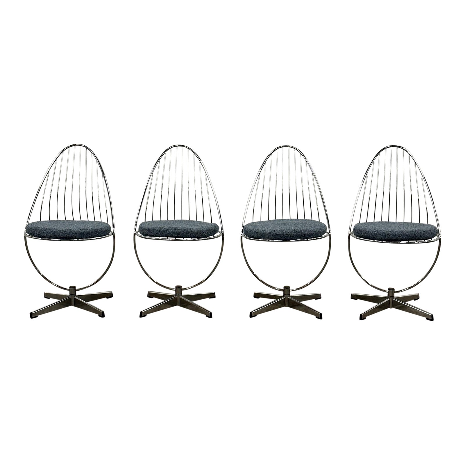 1960s Chrome Egg Chairs Attributed to Dahlens Dalum Set of 4 Chairish