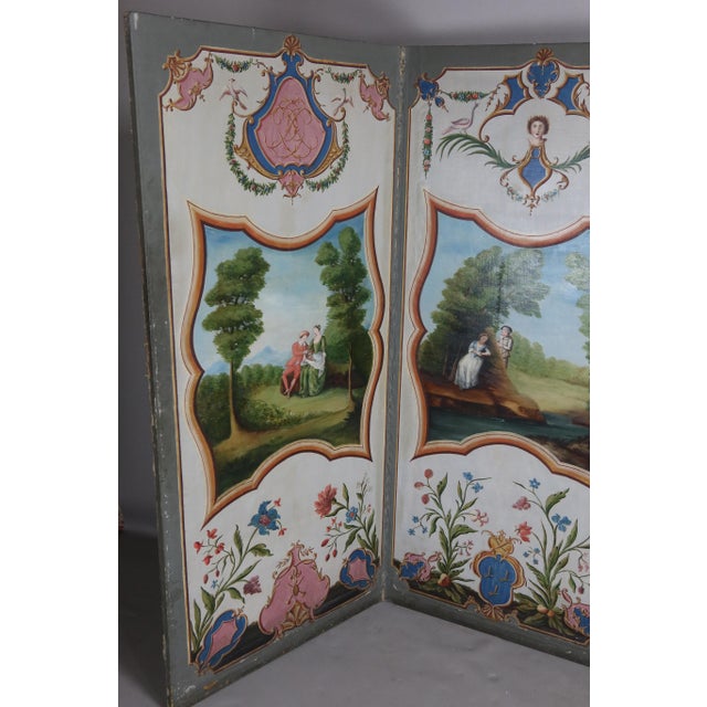 Screen with Oil Painting, 1800s For Sale - Image 5 of 12