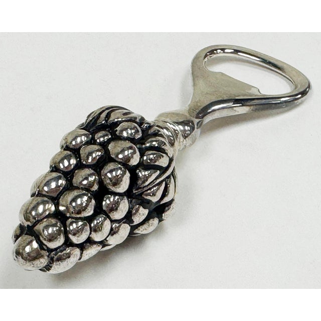 Spanish Silver Finish Grape Cluster Motif Bottle Opener For Sale In Kansas City - Image 6 of 6