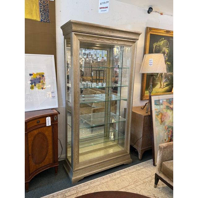 2010s Pulaski Furniture Lyon Sliding Door Curio For Sale - Image 5 of 11