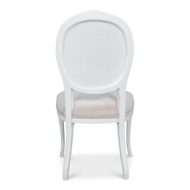 Louis XV Cane Back Dining Chairs in White, Sets of 2 For Sale - Image 4 of 11