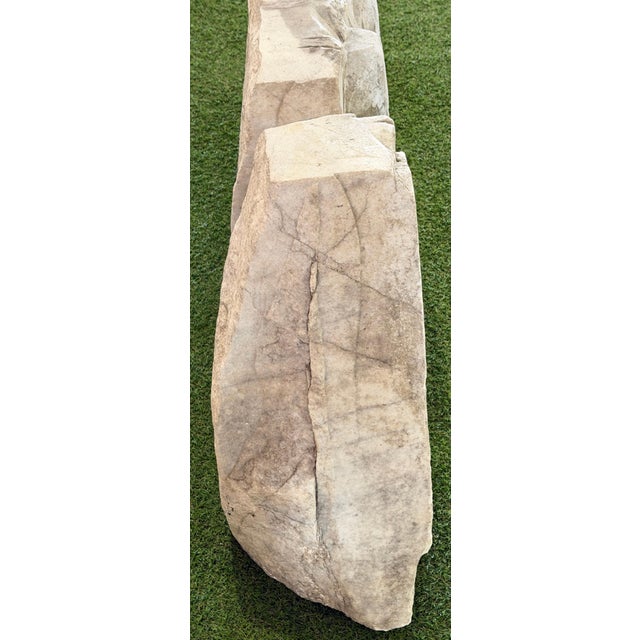 Stone Monumental Marble Reclining Female Figure Sculpture, Manner of Henry Moore, 1970 For Sale - Image 7 of 15