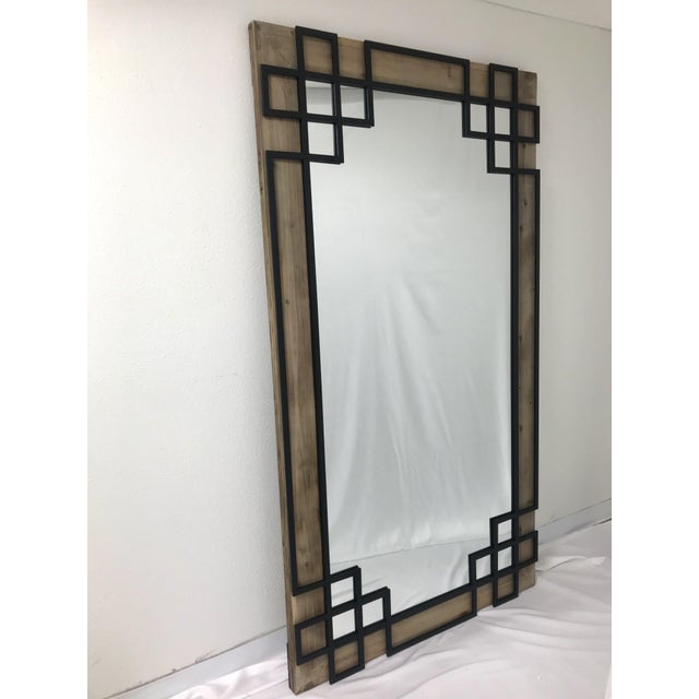 Overlay Solid Wood & Black Iron Full Length Leaner Mirror Chairish