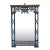 Italian Chinese Chippendale Style Pagoda & Fretwork Faux Marble Painted Mirror For Sale