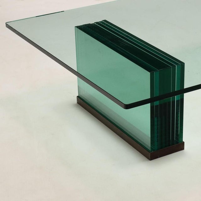 Vintage Glass Coffee Table, Italy, 1970s-1980s For Sale - Image 5 of 9