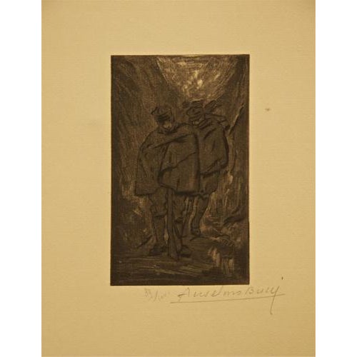 Etching and drypoint on paper. from the collection "Croquis du front Italien" - Album IV. Hand signed and numbered....