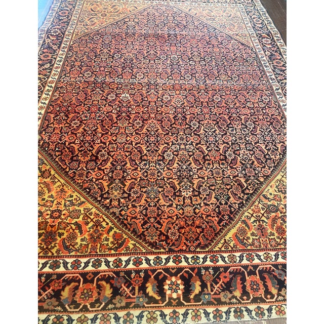 Gold Antique Persian Feraghan Rug For Sale - Image 8 of 9
