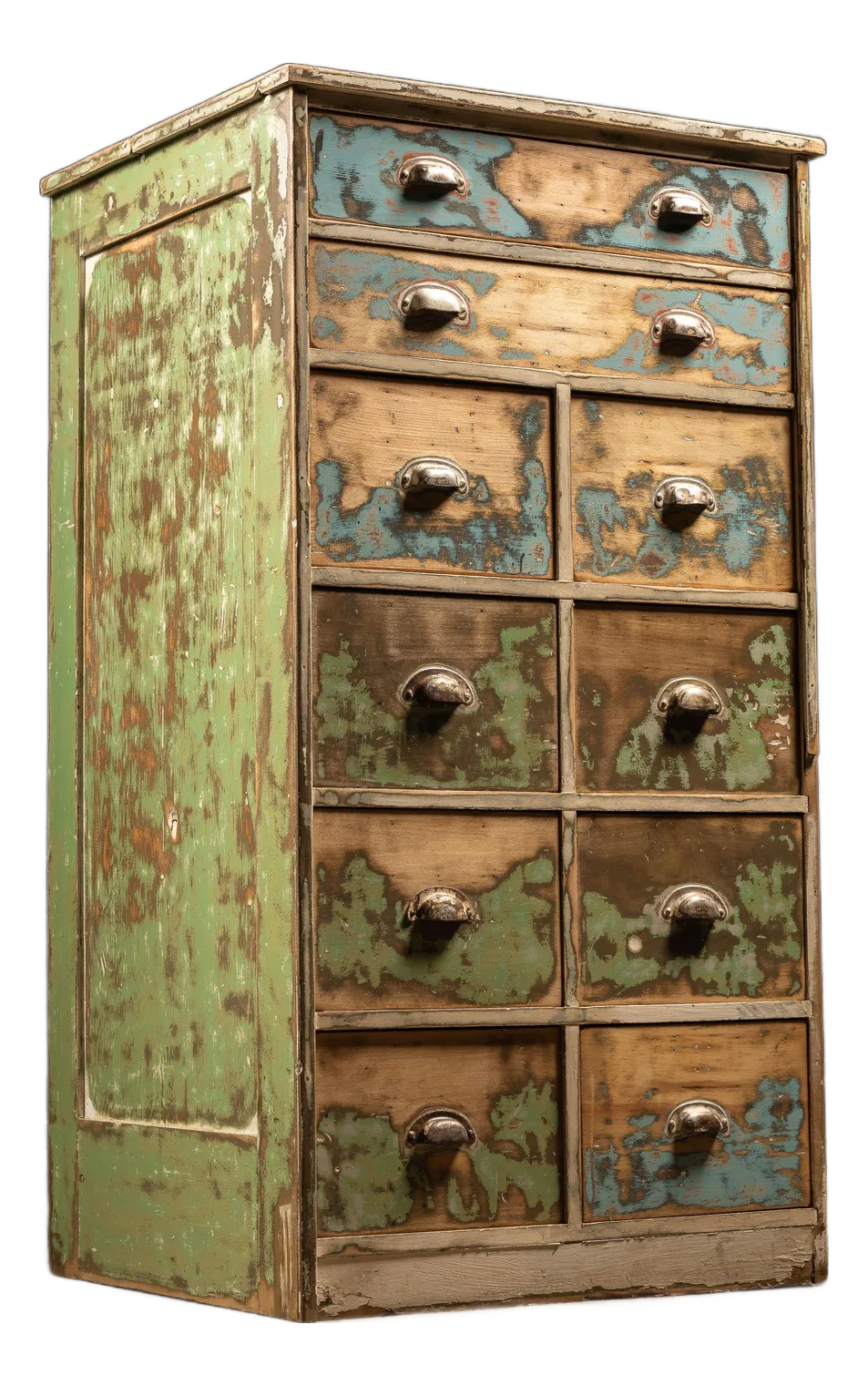 Early Pine Dresser with Distressed Paint | Chairish