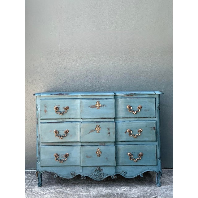 Vintage Patinated Roll Front Commode For Sale - Image 10 of 12