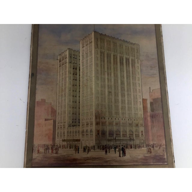 Straight from architects estate in Houston, wonderful vintage original water color architectural drawing / rendering circa...