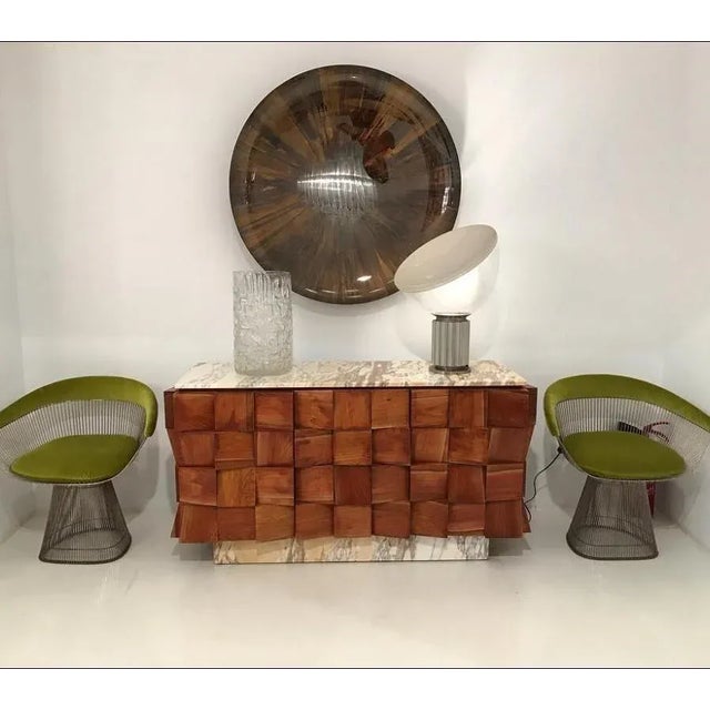Mid-Century Italian Modern Style Siena Marble & Solid Birchwood Sideboard For Sale - Image 17 of 18