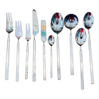 165-Piece Obelisk Stainless Steel Flatware Set by Erik Herløw for Copenhagen Cutlery For Sale