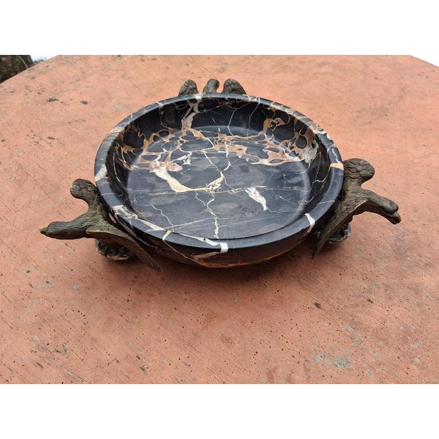 Antique Marble Centerpiece with Bronze Eagles, 1890s For Sale - Image 10 of 16