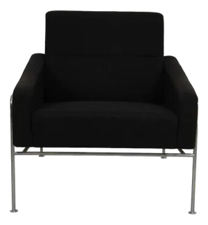 3301 Lounge Chair in Black Hallingdal Fabric by Arne Jacobsen, 2000s
