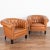 Pair, Vintage Brown Leather Barrel Back Arm Chairs, Denmark Circa 1940 For Sale - Image 13 of 13