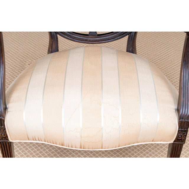 19th Century George III Hepplewhite Style Carved Mahogany Shield Back Arm Chair For Sale - Image 11 of 12