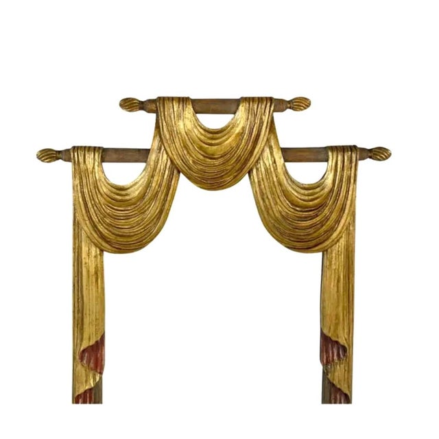 Glass English Regency Style Carved Gilt Swag Mirrors, a Pair For Sale - Image 7 of 10