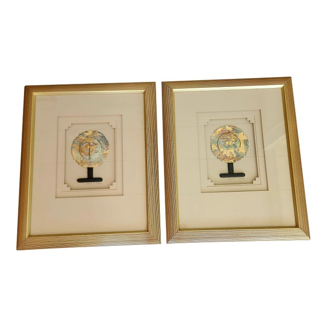 Harris Strong Pair Framed Metallic Lithographs Pair 1980s For Sale