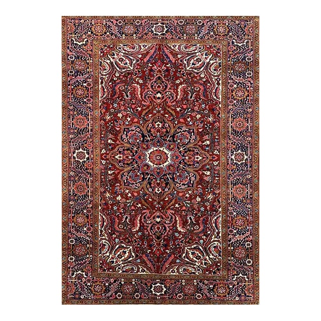 1930s Persian Heriz Area Rug 7’11” X 11’4″ For Sale