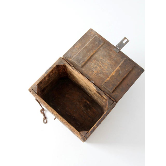 Antique Primitive Industrial Wood Storage Box For Sale - Image 16 of 16