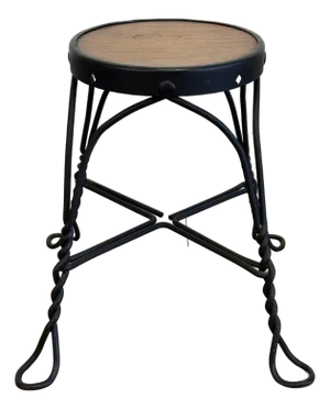 Vintage Ice Cream Parlor Style Twisted Wrought Iron Stool
